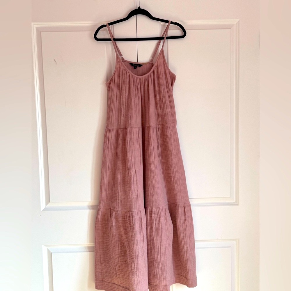 Tamara H Pink Tiered Ruffled Sundress with Spaghetti Straps SZ.S